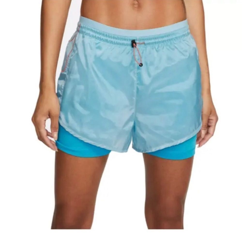 NWT Nike Icon Clash Tempo Blue  2-in-1 Mid-Rise Running Shorts Size Medium
